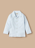 Giggles solid blue shirt & pyjama set (set of 2)