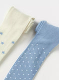 Juniors stars & polka dots printed Closed Feet Tights (Set of 2) winter