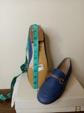 FloraBella blue chain heel loafers (box packaging)