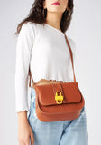 Mistotes Solid brown Crossbody Bag with Adjustable Strap and Flap Closure