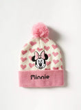 Disney Minnie mouse print beanie cap with scarf and gloves set (winter)