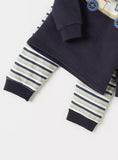 Juniors brum brum car applique shirt & Pyjama set (Thick cotton) (set of 2) (Winter)