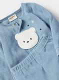 Giggles blue bear fleece shirt & Pyjama set (set of 2) (winter)
